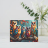 Fünf Löcher auf einer Baumzweigung Postkarte (Stehend Vorderseite)