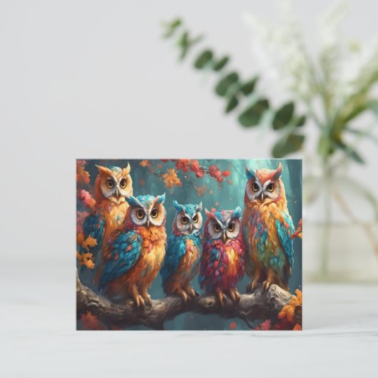 Fünf Löcher auf einer Baumzweigung Postkarte (Stehend Vorderseite)