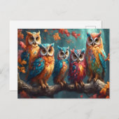 Fünf Löcher auf einer Baumzweigung Postkarte (Vorne/Hinten)