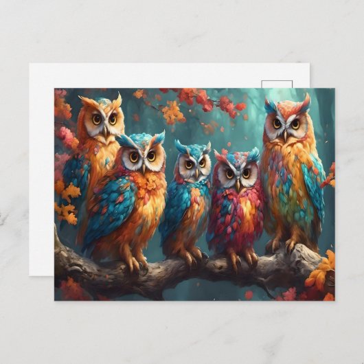 Fünf Löcher auf einer Baumzweigung Postkarte (Vorne/Hinten)