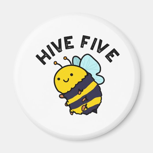 Fünf lustige High Five Bee Pun Magnet (Vorne)