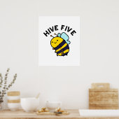 Fünf lustige High Five Bee Pun Poster (Küche)