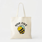 Fünf lustige High Five Bee Pun Tragetasche (Vorne)