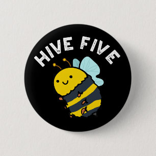 Fünf lustige High Five Been Pun Dark BG Button