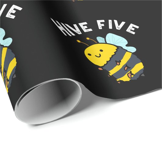 Fünf lustige High Five Been Pun Dark BG Geschenkpapier (Rolleneckpunkt)