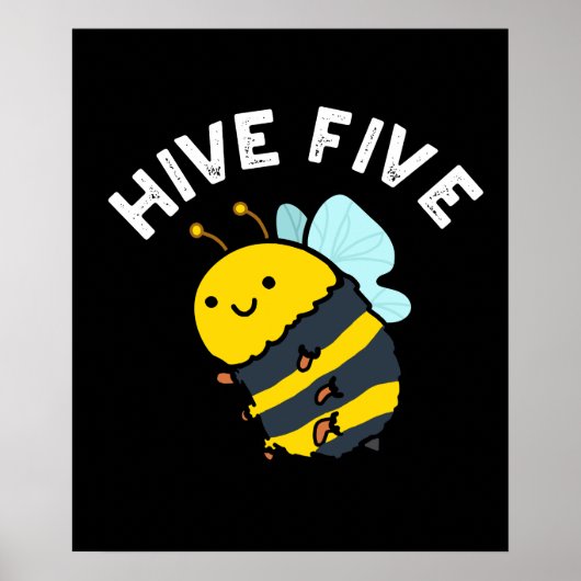 Fünf lustige High Five Been Pun Dark BG Poster (Vorne)