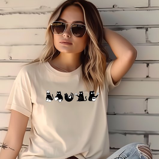 Fünf lustige Stimmungskatzen T-Shirt