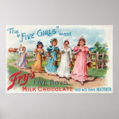 Fünf Mädchen Wollte Fry's Five Boys Milk Chocolate Poster (Vorne)