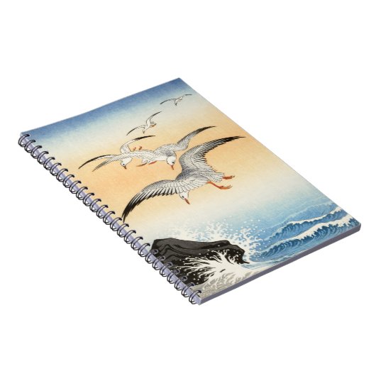 Fünf Möwen über dem turbulenten Meer, Koson, Vogel Notizblock (Rechte Seite)