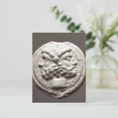 Fünf Münzen, die Janus, Jupiter darstellen Postkarte (Stehend Vorderseite)