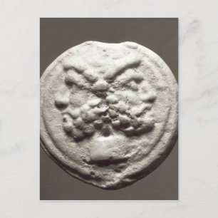 Fünf Münzen, die Janus, Jupiter darstellen Postkarte