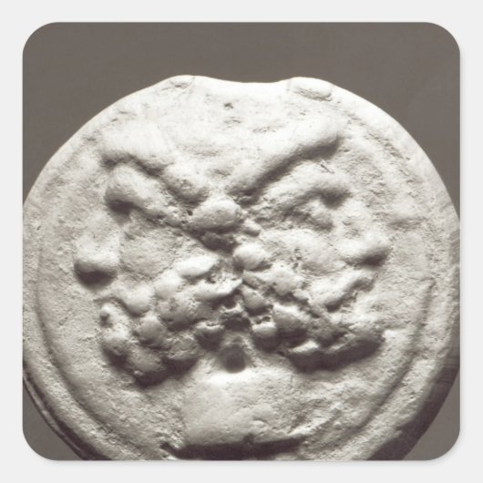 Fünf Münzen mit Janus, Jupiter Quadratischer Aufkleber (Vorderseite)