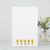 Fünf Niedliche Cartoon-Gelbente Briefpapier (Stehend Vorderseite)