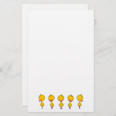 Fünf Niedliche Cartoon-Gelbente Briefpapier (Vorne/Hinten)