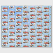 Fünf Niedliche Hunde Weihnachts-Weihnachtsgeschenk Geschenkpapier (Flach)