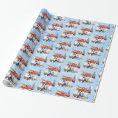 Fünf Niedliche Hunde Weihnachts-Weihnachtsgeschenk Geschenkpapier (Ungerollt)