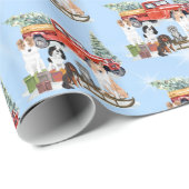 Fünf Niedliche Hunde Weihnachts-Weihnachtsgeschenk Geschenkpapier (Rolleneckpunkt)