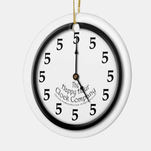 FÜNF O'CLOCK CLOCK KERAMIK ORNAMENT (Links)