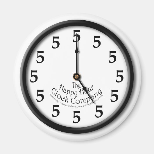 FÜNF O'CLOCK CLOCK MAGNET (Vorne)