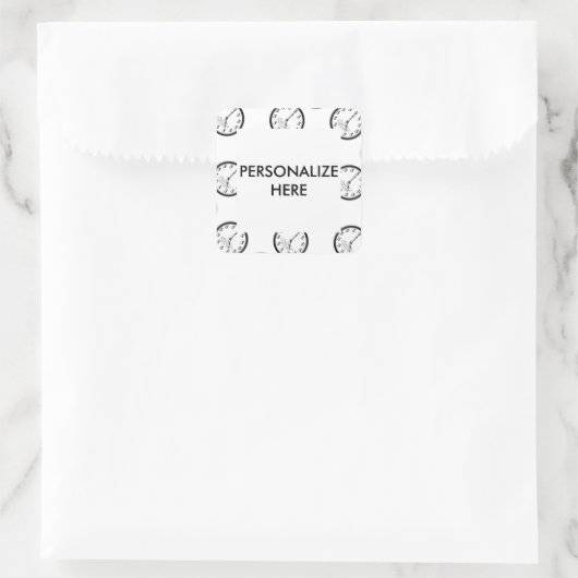 FÜNF O'CLOCK CLOCK QUADRATISCHER AUFKLEBER (Tasche)