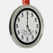 FÜNF O'CLOCK CLOCK SILBERNES ORNAMENT (Rechts)