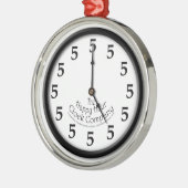 FÜNF O'CLOCK CLOCK SILBERNES ORNAMENT (Links)