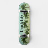 Fünf Palmen in einer Reihe, Strandleben Skateboard (Vorderseite)