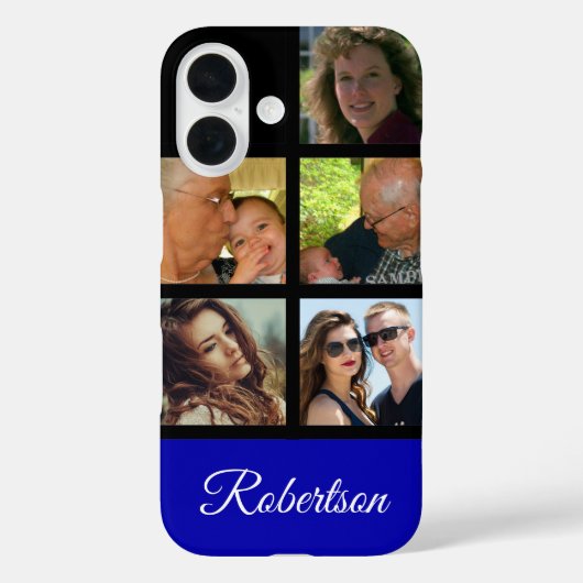 Fünf Persönliche Fotos personalisieren mit Name bl Case-Mate iPhone Hülle (Rückseite)