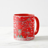 Fünf Phönixe im chinesischen roten Blumengarten Tasse (VorderseiteRechts)