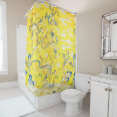 Fünf Phönixe in Gartenchinesischer Gelbblüte Duschvorhang (Beispiel)