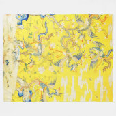 Fünf Phönixe in Gartenchinesischer Gelbblüte Fleecedecke (Vorderseite (Horizontal))