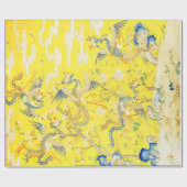 Fünf Phönixe in Gartenchinesischer Gelbblüte Geschenkpapier (Flach)