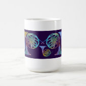 Fünf Rainblow französische Hörner auf Pflaume Kaffeetasse (Mittel)