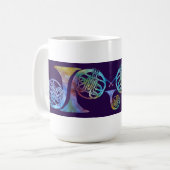 Fünf Rainblow französische Hörner auf Pflaume Kaffeetasse (Vorderseite Links)