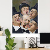 Fünf Raucher spielen Karten Poster (Heimbüro)