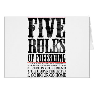 fünf Regeln von Freeskiing