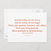 Fünf Rezepte von Reiki: Worte zum Leben durch Postkarte (Vorne/Hinten)