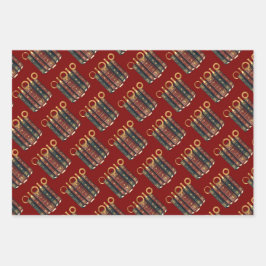 Fünf Ringe Das Cut-Out-Stift-Motiv des Pentateuch  Geschenkpapier Set