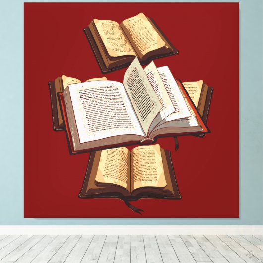 Fünf Ringe Das Cut-Out-Stift-Motiv des Pentateuch Leinwanddruck (Insitu (Holzboden))