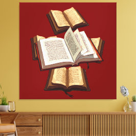 Fünf Ringe Das Cut-Out-Stift-Motiv des Pentateuch Leinwanddruck