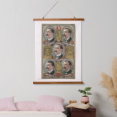 Fünf Ringling Brothers Büstenportraits Wandteppich Mit Holzrahmen (Schlafzimmer)