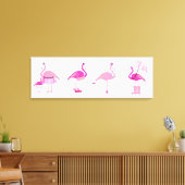 Fünf rosa Flamingos - Wrapped Canvas Leinwanddruck (Insitu (Wohnzimmer))