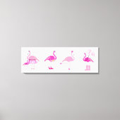 Fünf rosa Flamingos - Wrapped Canvas Leinwanddruck (Vorderseite)