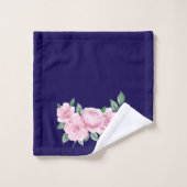 Fünf rosa Rosen Badhandtuch Set (Waschlappen)