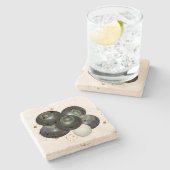 fünf Schachteln mit schwarzem Rasen und Jack, Steinuntersetzer (Seitenansicht)