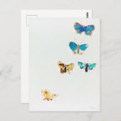 Fünf Schmetterlinge, Redon Postkarte (Vorne/Hinten)