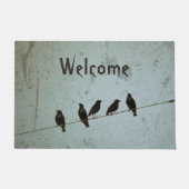 Fünf schwarze Kreuze auf einem Draht Fußmatte (Vorderseite)