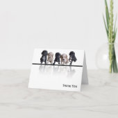 Fünf Schwarze und Tan Cocker Spanische Welpen Dankeskarte (Vorderseite)