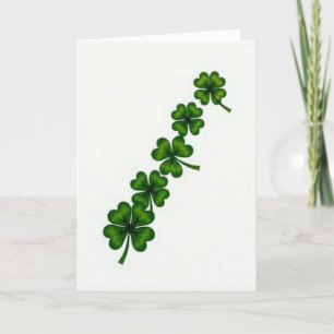 Fünf Shamrock-Glückwunschkarte Karte