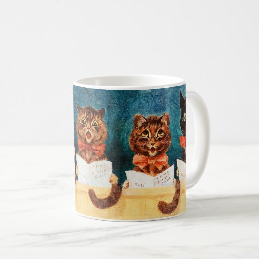 Fünf singende Katzen, Louis Wain Kaffeetasse (VorderseiteRechts)